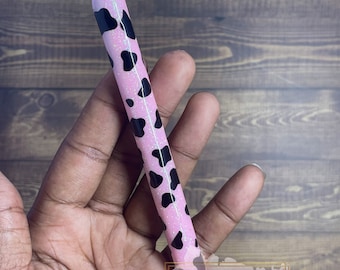 Glitter Cow Print Resin Pen | Personalized Black Ink Pen