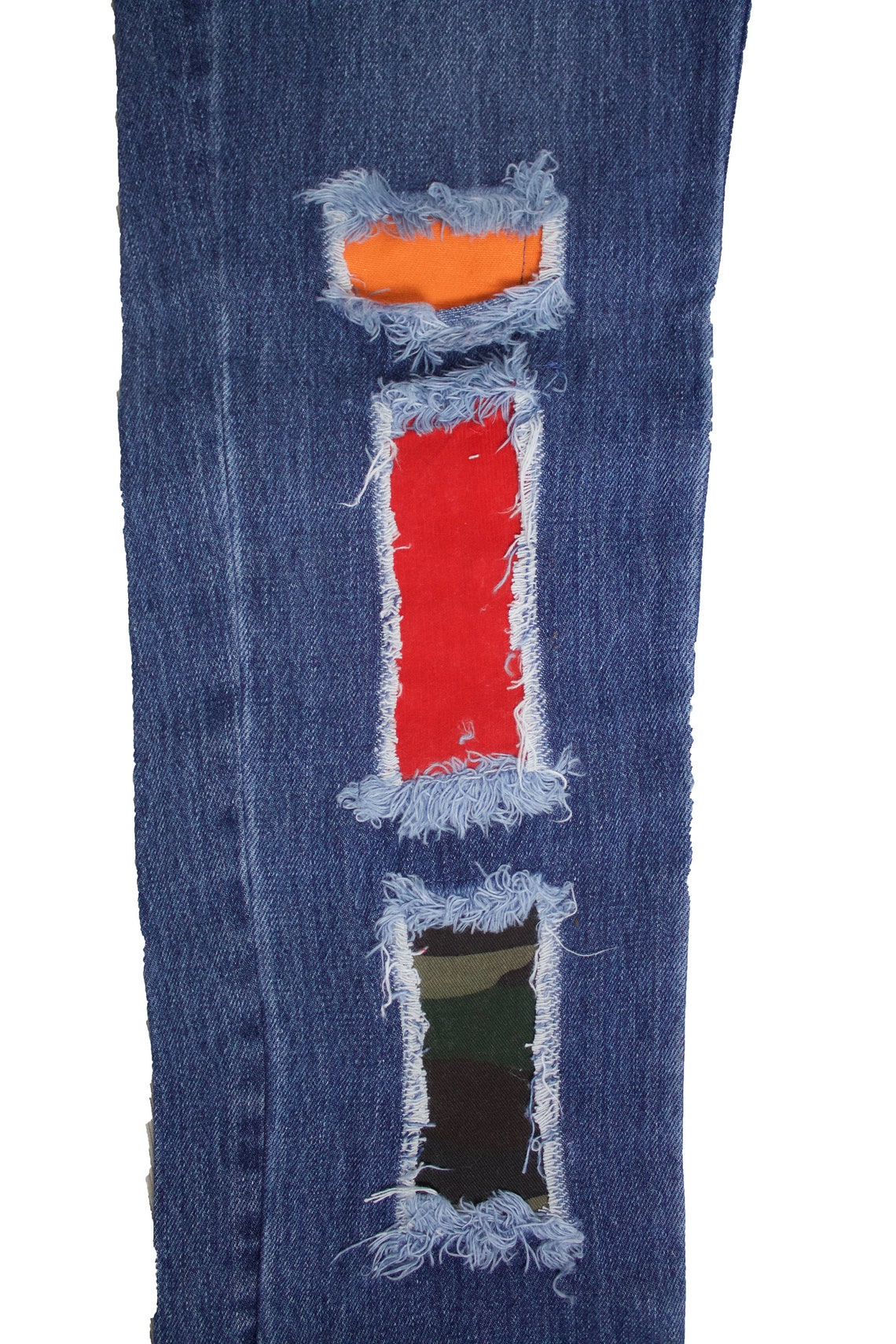 DENIM PATCH JEANS / pants Etsy