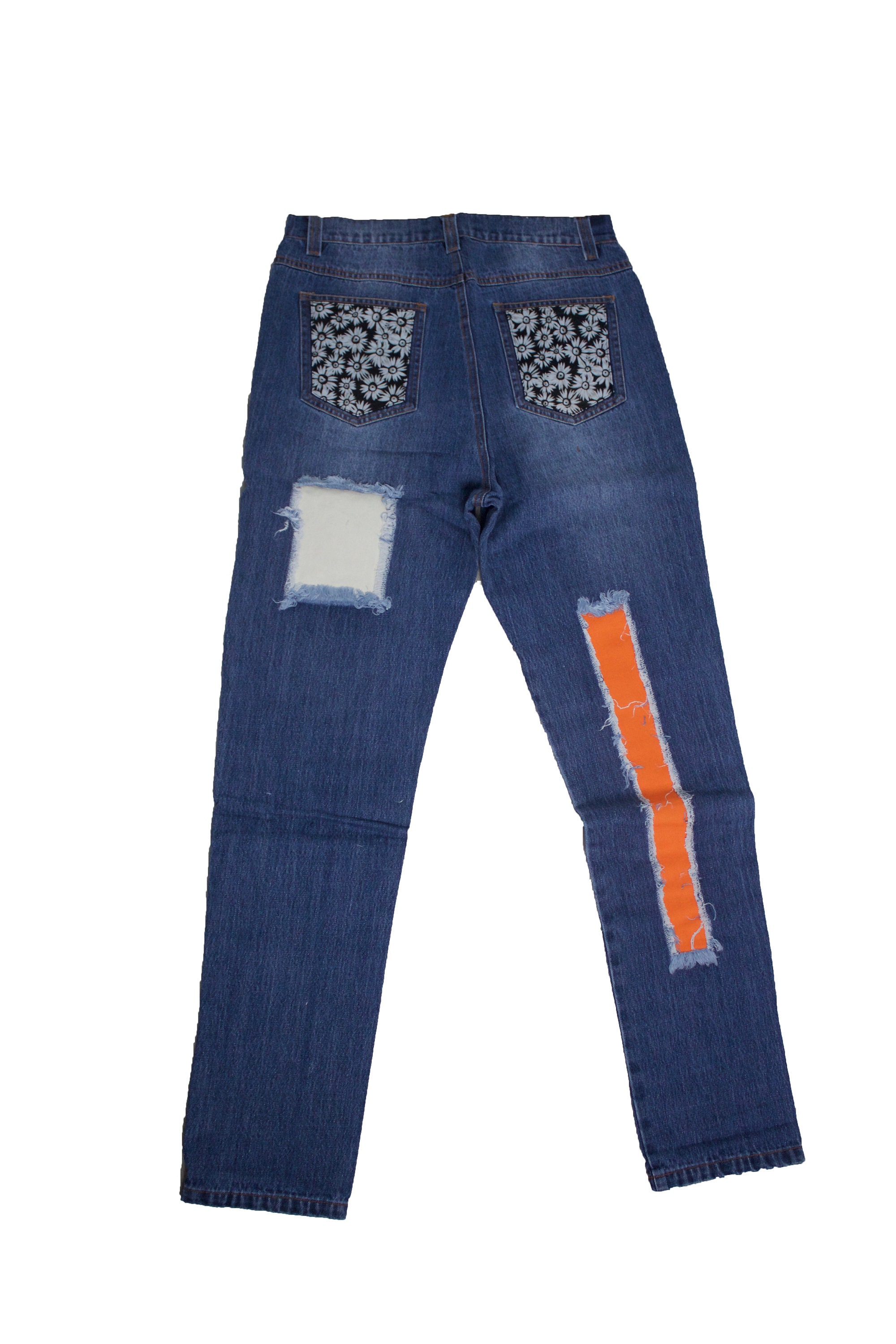 DENIM PATCH JEANS / pants Etsy