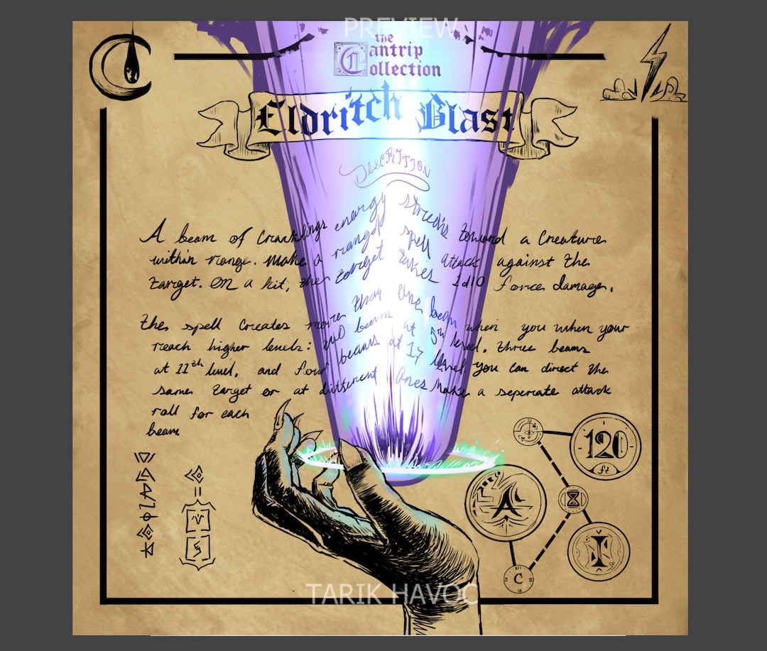 D&D Eldritch Blast Print - Etsy
