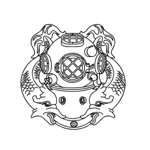 US Navy First Class Diver Insignia SVG en DXF
