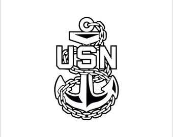 US Navy Chief Anchor DXF and SVG