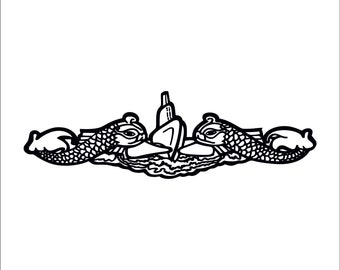 Submarine Warfare insignia DXF and SVG