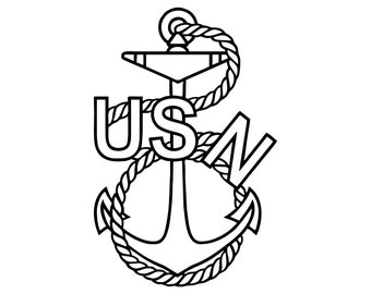 Old School Navy Chiefs Anchor Svg, Dxf, Pdf