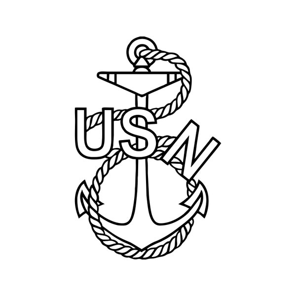 Old School Navy Chiefs Anchor Svg, Dxf, Pdf