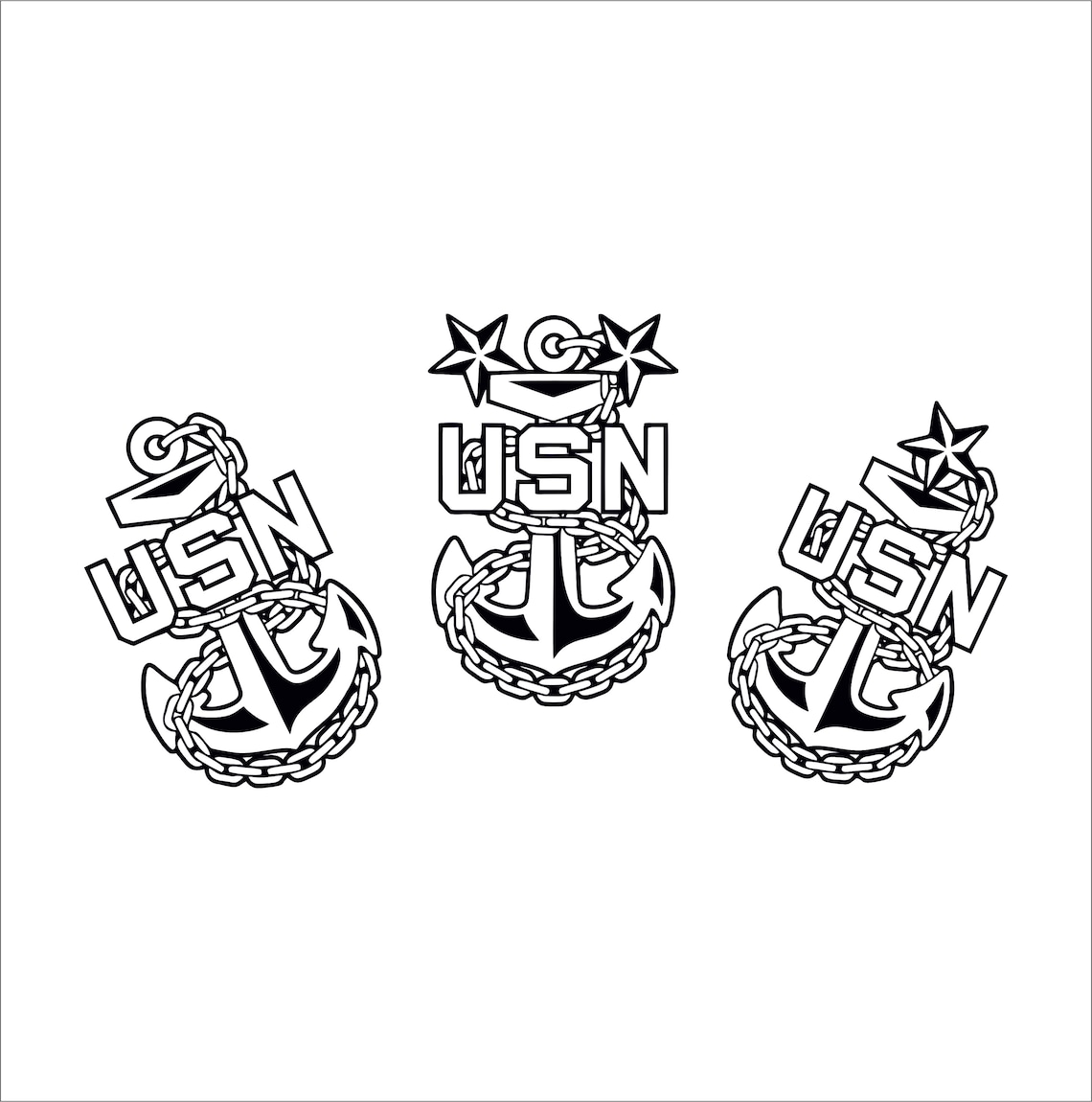 Navy Senior Chief Anchor Clip Art Sketch Coloring Page | Images and