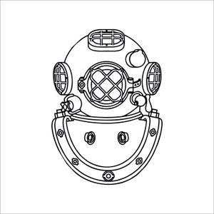 US Navy Second Class Diver Insignia DXF and SVG