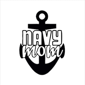 Navy Mom SVG and DXG