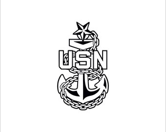 US Navy Senior Chief Anchor DXF and SVG