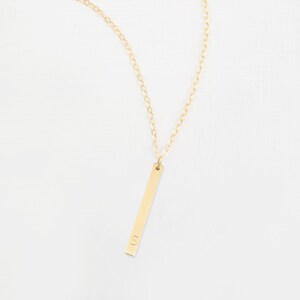 Personalised Vertical Bar Initial Necklace • Initial Bar Necklace • Personalised Bar Necklace • Initial Necklace