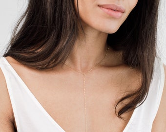 Y Lariat Necklace • Y Necklace • Simple Y Necklace • Delicate Necklace •  Gold, Silver, Rose Gold Necklace