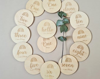 First Year Milestone Discs, Baby milestones, Wooden Milestone cards, Pregnancy milestone, Baby Photo Prop, Baby props