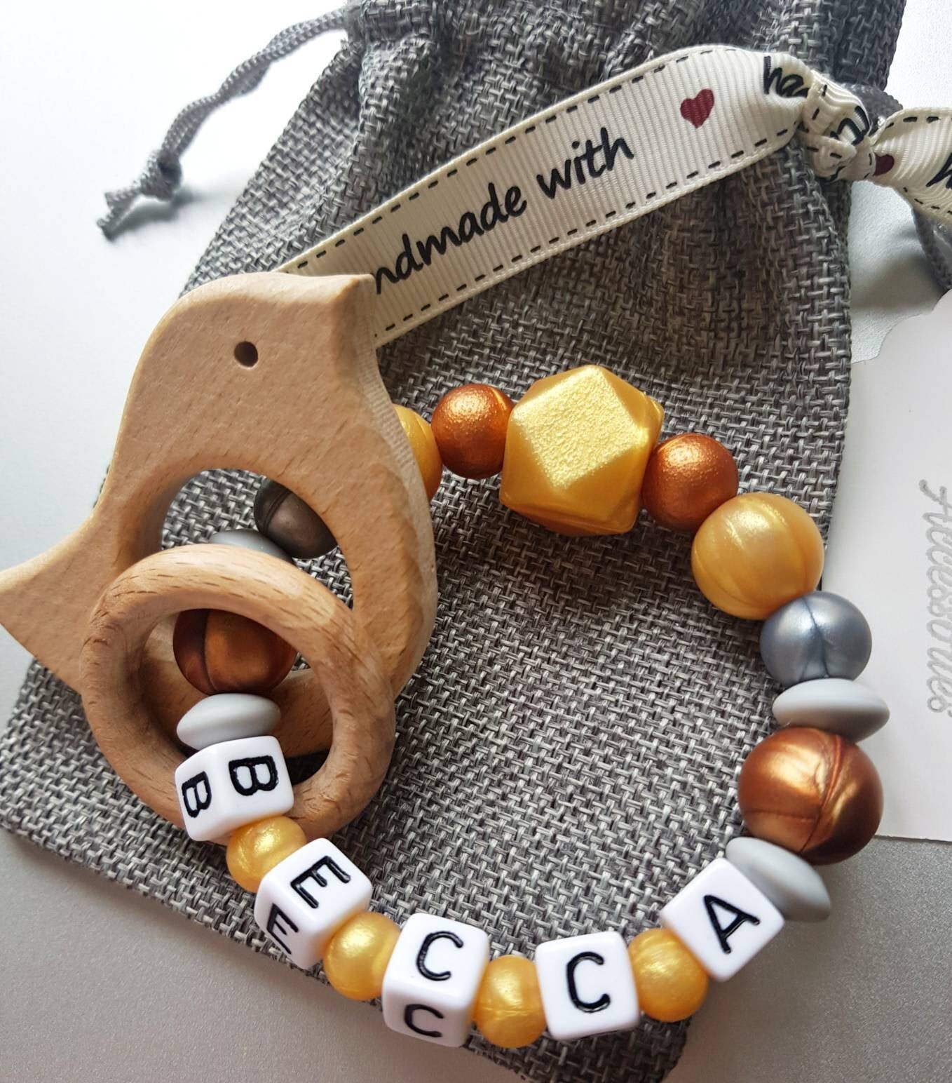 personalised baby rattle