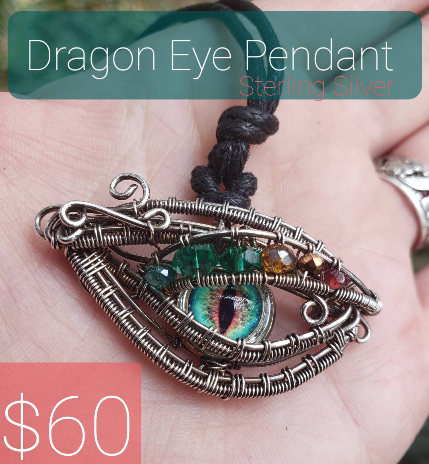 Sterling Silver Dragon's Eye Pendant Etsy