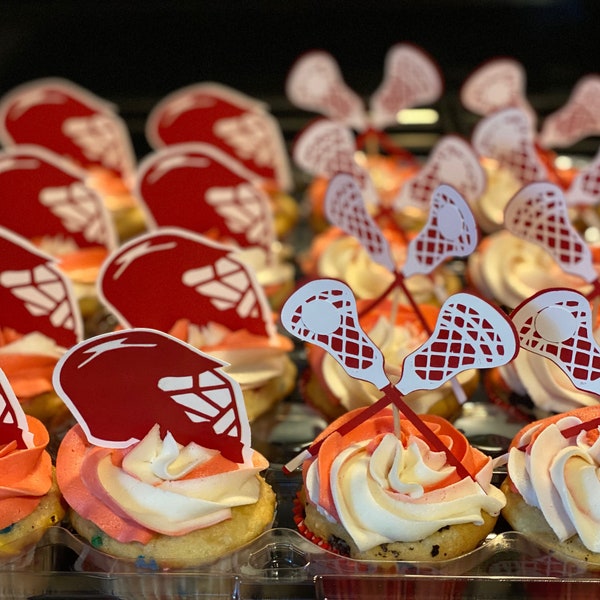 Lacrosse Cupcake Toppers Etsy