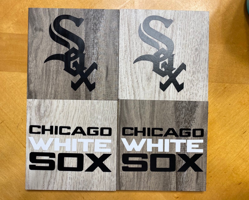 Chicago Sports Team Wooden Vinyl Coasters Blackhawks Bears Etsy