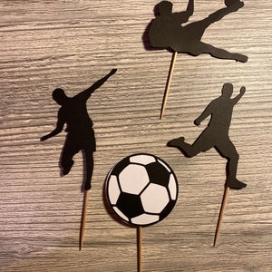 Set of 12 Girls or Boys Soccer Ball Cupcake Toppers or Centerpieces