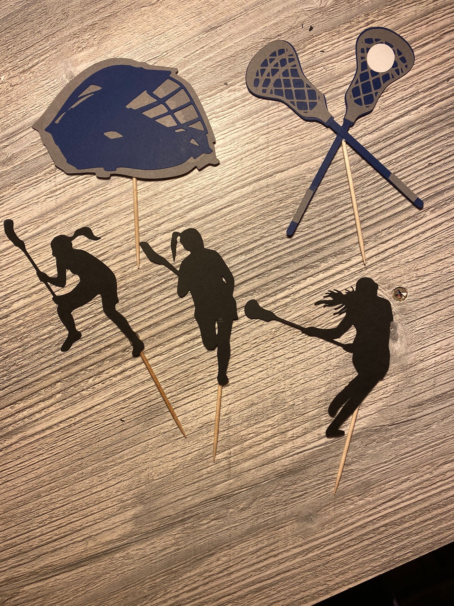 Girls Lacrosse Cupcake Toppers Set of 12 Silhouettes or Etsy