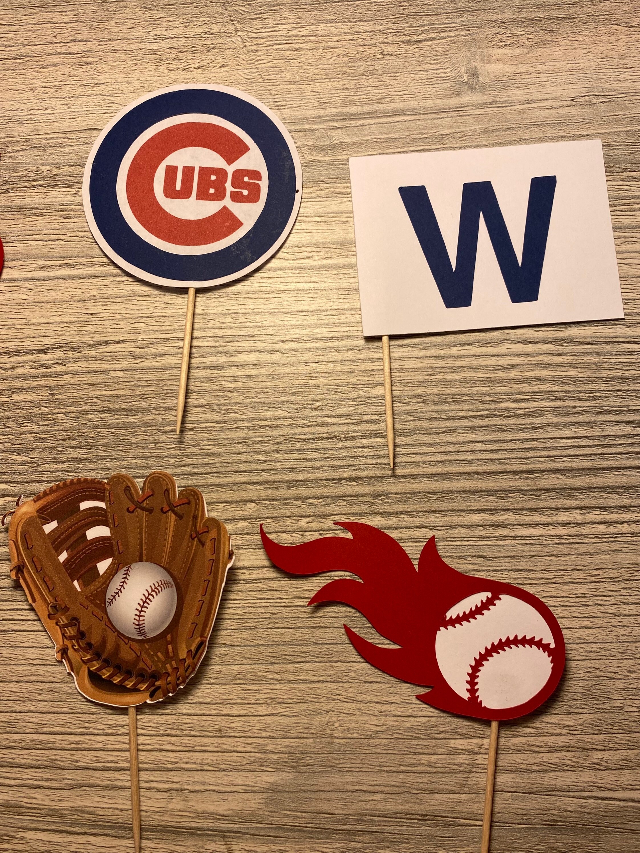 Chicago Cubs Sox MLB Cupcake Toppers set of 12 | Etsy
