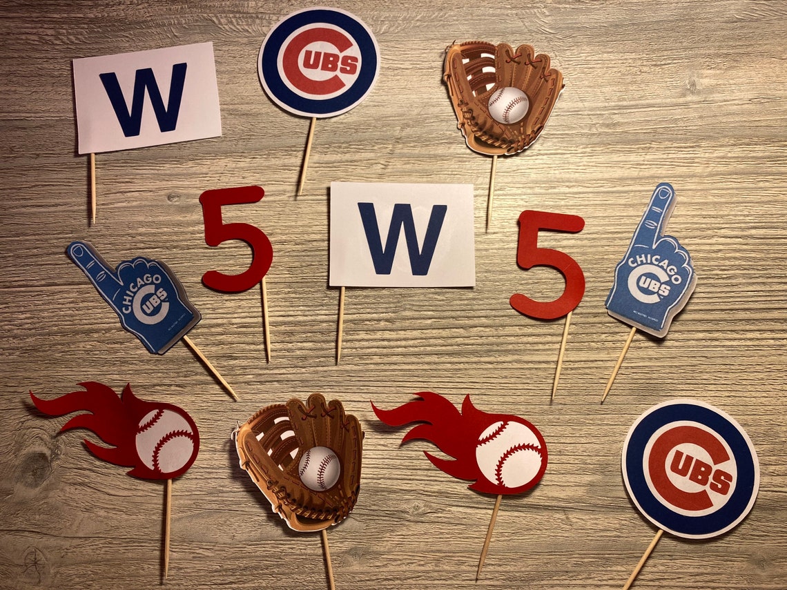 Chicago Cubs Sox MLB Cupcake Toppers set of 12 | Etsy