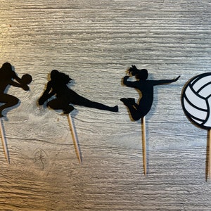 Set of 12 Volleyball Team Cupcake Toppers or Centerpieces