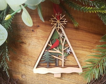 Cardinal full color hand-painted ornament-*FREE PERSONALIZATION*