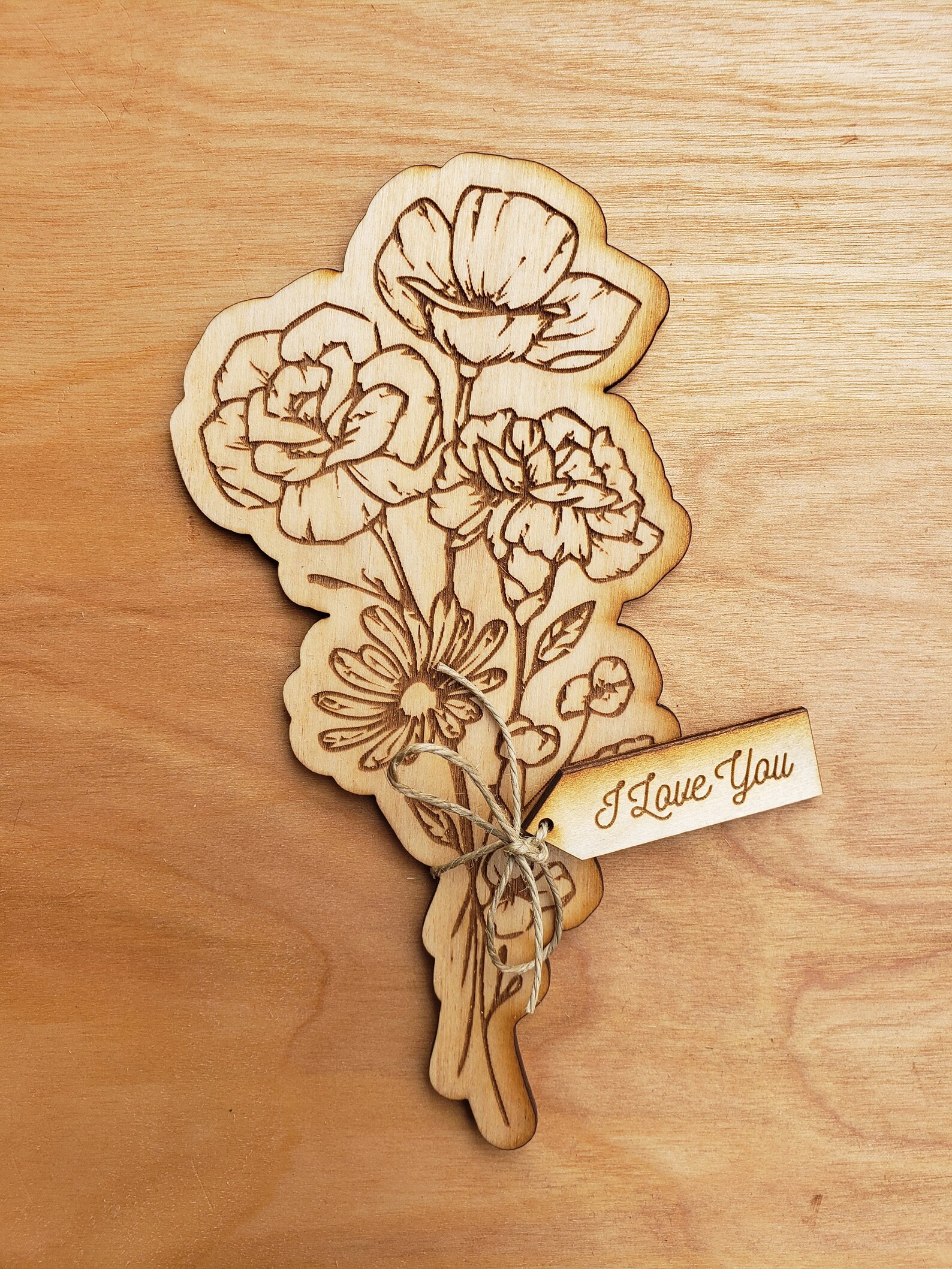 Wildflower Forever Bouquet 1 Laser Engraved Wood FREE Etsy