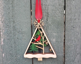 Cardinal full color hand-painted custom ornament-*FREE PERSONALIZATION*