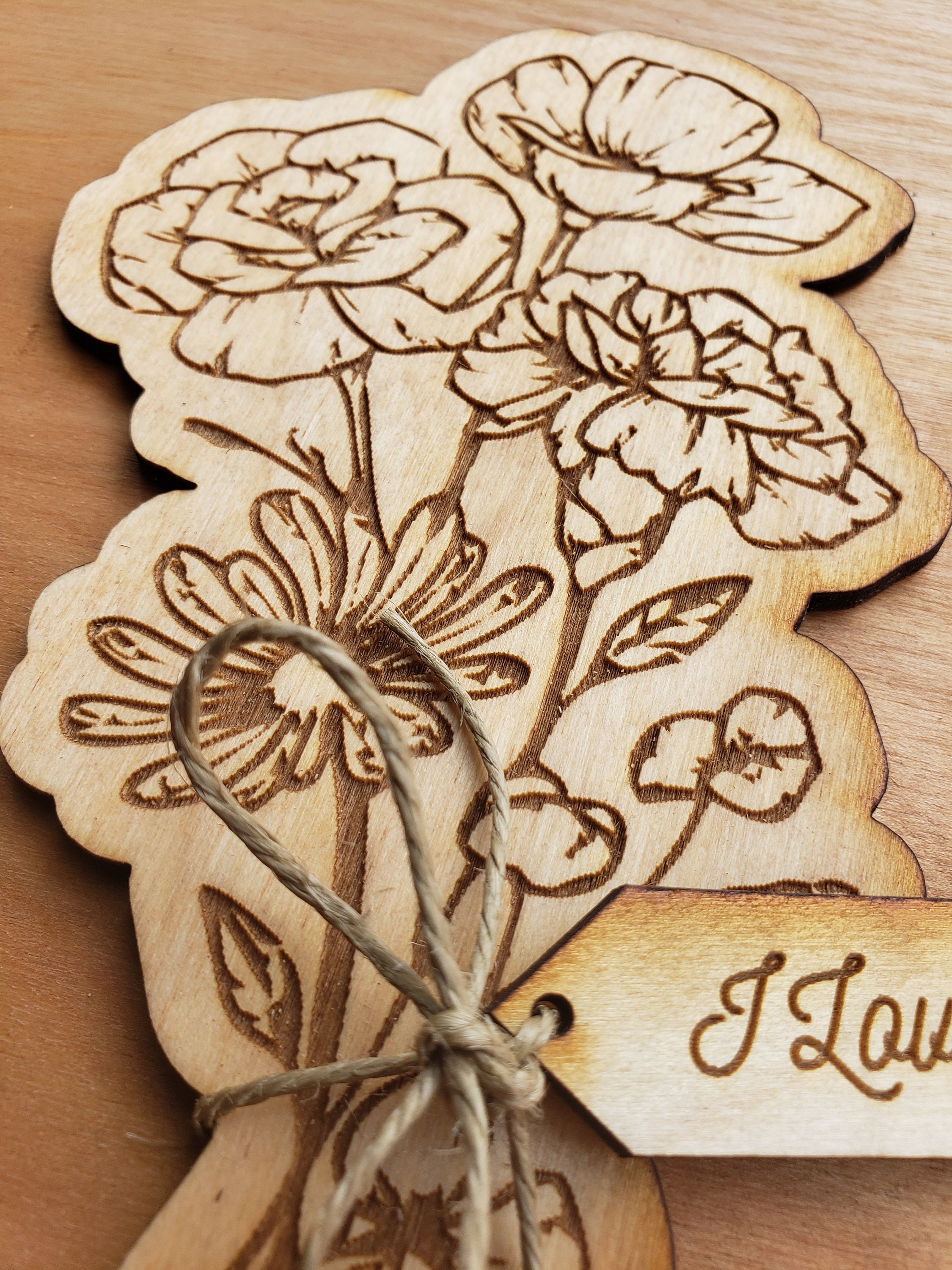 Wildflower Forever Bouquet 1 Laser Engraved Wood FREE Etsy