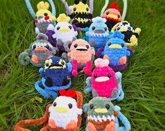Crochet Bird Duck Plush Charm, Car Accessory, Purse Hanger