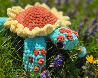 Crochet Sunflower Sea Turtle Plush, Handmade Stuffed Animal Gift