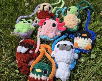 Animal on a Swing, Crochet Duck Swing, Car Swing, Crochet Car Accessory, Crochet Duck Plush, Accessory Purse Car Charm Purse Charm