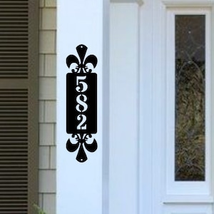 Vertical Metal Address Sign, Address Number Plaque, House Numbers -Vertical House Number Plaque -Vertical Address Sign