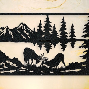 Fighting Deer Scene - Monogram Metal Sign - Great Outdoor Metal Sign