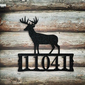 Deer Metal Address Plaque for House, Address Number, Metal Address Sign, House Numbers, Front Porch Address