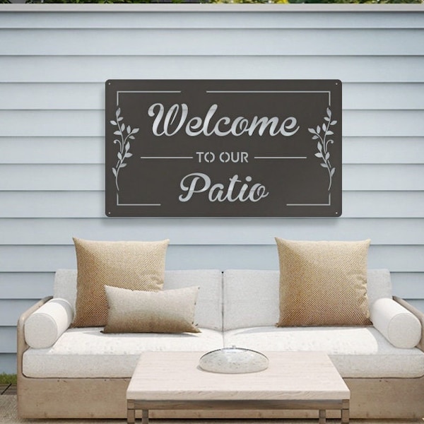 Welcome to Our Patio - Rectangle Metal Sign