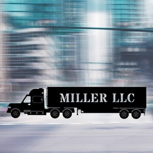 Semi Truck Sign With Custom Text