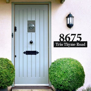 Custom Metal Address Sign, House Number Plaque, Weatherproof Porch Decor