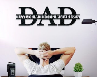 Dad & Family Names Custom Metal Sign