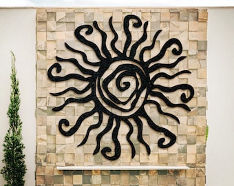 Zon met de Maan, Unieke Kunst aan de Muur Decor Metalen wandkleden 60cm - €68.68 EUR - Veiling