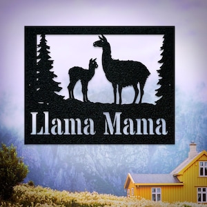 Llama Metal Custom Farm Sign  | Personalized Custom Metal Sign | Gift for Llama Farm | 4H | Outdoor Sign