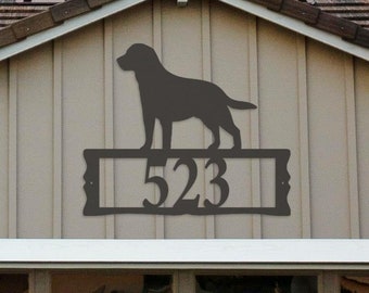 White Dog Full Colour UV Printed Metal House Plaque