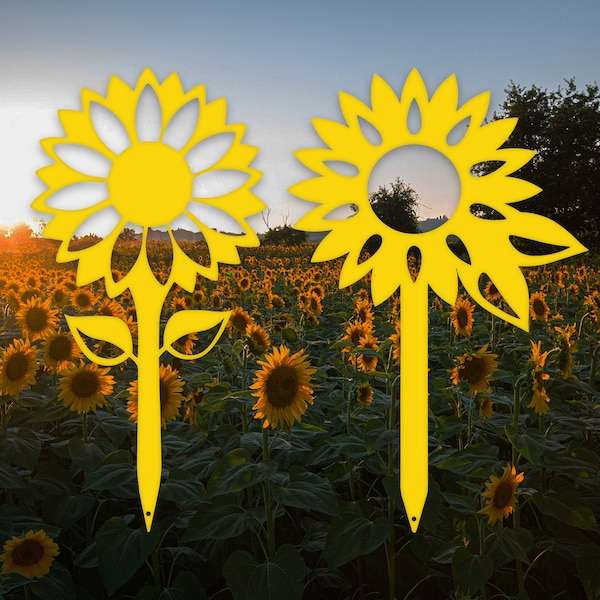 Metal Sunflower Yard Art Etsy