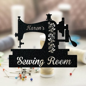 Sewing Machine Personalized Metal Art Wall Decor, Seamstress Gift, Metal Sign