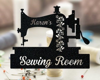 Sewing Machine Personalized Metal Art Wall Decor, Seamstress Gift, Metal Sign