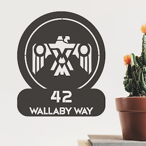 Southwestern Inspired Tribal Thunderbird Circle Customizable Metal Address or Nameplate