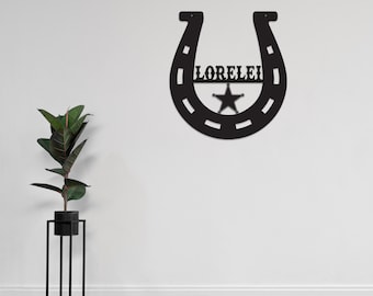 Lucky Horseshoe Personalized Metal Sign