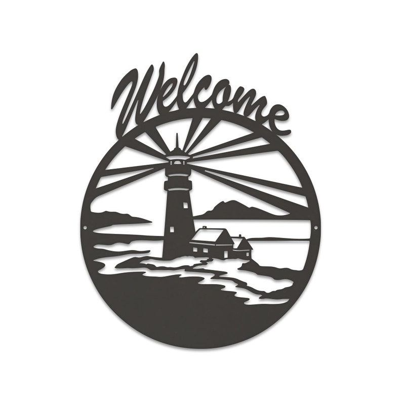 Cursive Lighthouse Lighthouse Welcome Sign | Metal Sign Outdoor | Weatherproof Sign ...