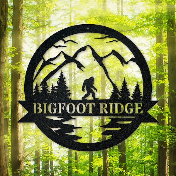 Bigfoot Metal Sign, Camp Sign, Christmas Gift For Him, Metal Name Sign, Fathers Day