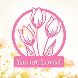 Wall Flower Monogram - Tulips - Metal Sign